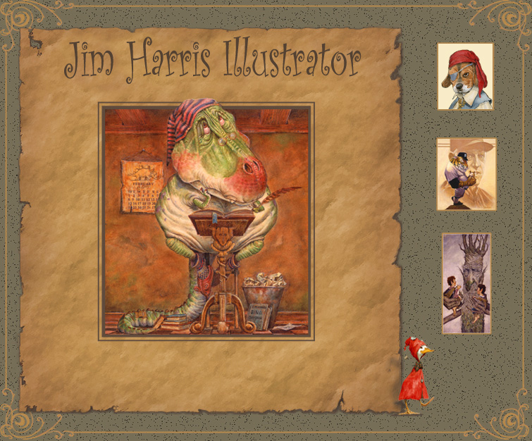 Jim Harris Illustrator.  Finely detailed whimsical characters and realistic fantasy paintings.  Award-winning sports art, caricatures and fairytale illustrations from Society of Illustrators and Communication Arts annuals.